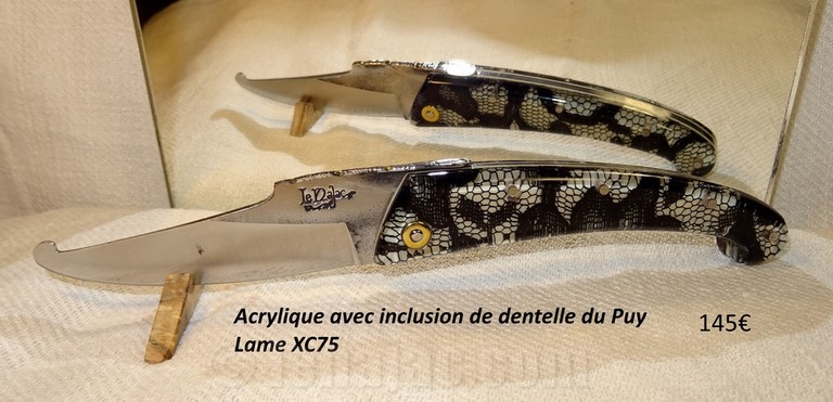 Couteau Le Najac - Manche en dentelle du Puy sous acrylique