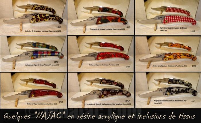 Couteau Le Najac - Les « inclusions de tissus »