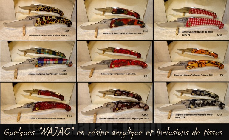 Couteau Le Najac - Les « inclusions de tissus »